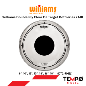 Williams Oil Target Dot หนังกลองสองชั้น Clear 7+7 Mil เสียงทุ้มหนา หางเสียงเพราะ