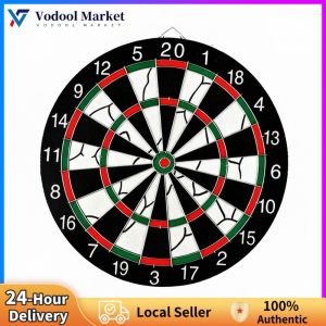 Professional Dartboard 17inch with Double-Sided Flocking and 6 Steel Tip Darts for Family and Party Entertainment