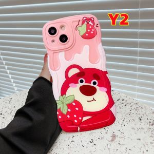 (Lokal Ready) Xinyu Casing hp iPhone 14 iPhone 14 Pro Max iPhone 11 iPhone13 Pro Max 11 Pro Max iPhone 12 XR XS MAX iPhone 6 6S 7 8 Plus SE 2020 Lembut kesing Kartun Winnie the Pooh Strawberry Bear Lotso Silikon Wavy Softcase