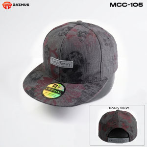 MCC-105 Mens Vintage Dark Floral Denim Flat Brim Cap Streetwear Snapback Baseball Cap