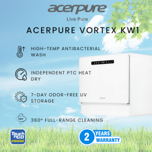 AcerPure VORTEX KW1 Countertop Dishwasher - White