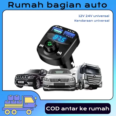 (ada stok dikirim dari jakarta)FM Transmitter Bluetooth Modulator Mobil Car Charger Dual Port USB + MP3 Player + Aux 5.0 TF Slot