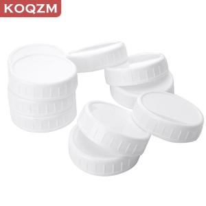 [COD] KOQZM KITCHEN 10pc White Mason Canning Drinking Jars Lid 70mm 86mm Inner Diameter Plastic Covers Unlined Ribbed Lids Storage Caps Replacements