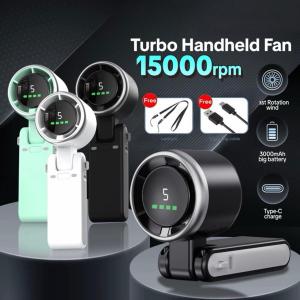 ( MY ACC ) FS-607 Kipas Angin Turbo Strong Portable Handheld Rechargeable Mini Fan Lipat High Speed 15000RPM