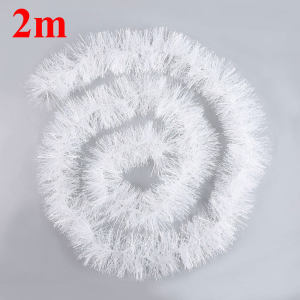 YESPERY 1/3Pcs 2m Christmas Decoration Bar Tops Ribbon Garland Christmas Tree Ornaments White Dark Green Cane Tinsel