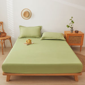 SUNLIGHT HOME ผ้าปูที่นอนผ้าฝ้ายลินินผ้าปูที่นอนสีทึบผ้าปูที่นอน6ฟุตผ้าปูที่นอน5ฟุต ผ้าปูที่นอนติดตั้งระบายอากาศได้ 6 สี