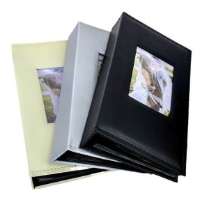MODERNLUX PU Leather Cover Photo Album Large Capacity Black Inner Page Picture Storage Album Simple Modern Style 4R 6 Inch 300 Pockets Memory Photo Book Family Memory Collection