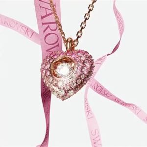 Swarovski Womens Hyperbola Necklace with Swan Design Sterling Silver Jewelry with Crystal Diamonds Gift for Girlfriend or Wedding