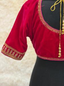 Women Velvet Redaymade Blouse colour:pink