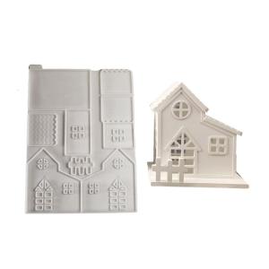 Silicone Resin Houses Moulds Candlestick Moulds Home Ornament Moulds Silicone Texture for Art and Craft Enthusiasts