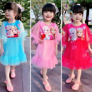2-8ขวบ ชุดเอลซ่าแต่งระบายแขน ระบายชาย ชุดเจ้าหญิง ชุดเดรสเด็กผู้หญิง เสื้อผ้าเด็กผู้หญิง ชุดเด็กผู้หญิง ชุดเด็กผญ เดรสเอลซ่า [584]