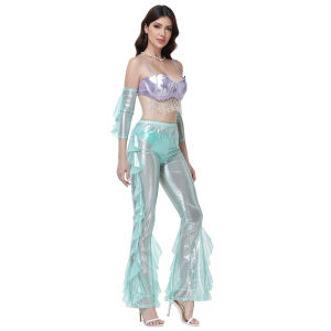 Amazon Halloween mermaid cos split suit adult female ocean magic mermaid princess theme dress up