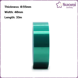 Suomi Green PET Film Tape High Temperature Heat Resistant Plating Shield Insulation Protection Length 33m