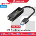 DORAN USB 3.0 to Ethernet Adapter RJ45 to Thunderbolt 3 Type C Gigabit Network LAN Converter 100Mbps 1000Mbps MacBook. 