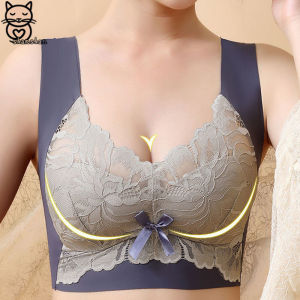 ขนาดพิเศษบราไร้รอยต่อไม่มีกรอบดันทรงสำหรับสตรีลูกไม้ขนาดใหญ่สบายชุดชั้นในลายดอกไม้เซ็กซี่ชุดชั้นใน