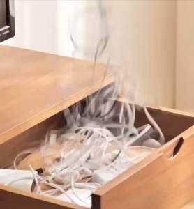 Desktop Data Cable Storage & Compartment Organizer Storage Box Charger Charging Cord Box