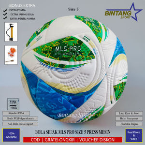 Bola Sepak Size 5 MLS Pro Original Press Mesin Kulit PU Sintetis Bola Sepak Latihan dan Pertandingan