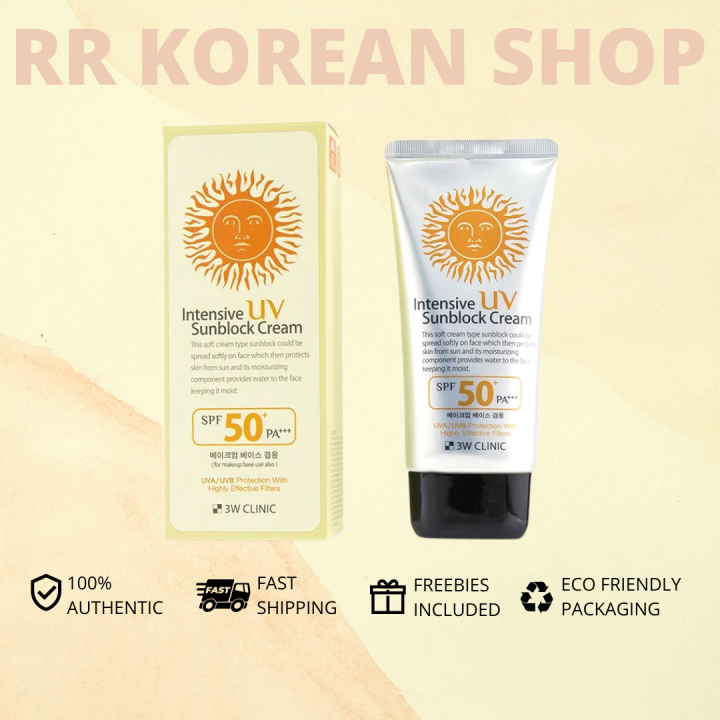 AUTHENTIC] 3w Clinic Intensive UV Sun Block Cream Sensitive Skin