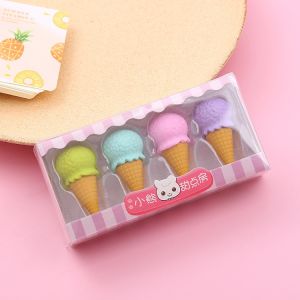 Bayar Di Tempat - Penghapus Model Ice Cream Donat Lolipop / Penghapus Pensil Model Lucu Set 4Pcs