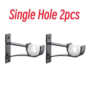 4pcs Double Curtain Rod Bracket Holder Set Aluminum Alloy Heavy Duty Base Rod Window Track Holder