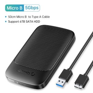 ORICO 2.5 Inch HDD Enclosure 5Gbps Speed Micro B / Type-C External Hard Drive Case Support Auto Sleep for 7~9.5mm 2.5 SSD/HDD