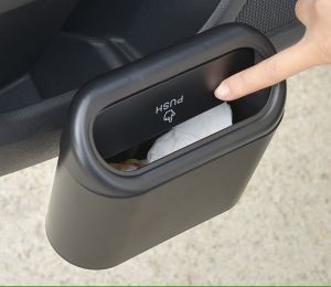 Car Trash Bin Car Garbage Can Mini Vehicle Trash Bin Portable Car Trash Can Bin with Lid Waterproof Storage Bin Auto Door Hanging Car Storage Box Trash Can Car Accessories
