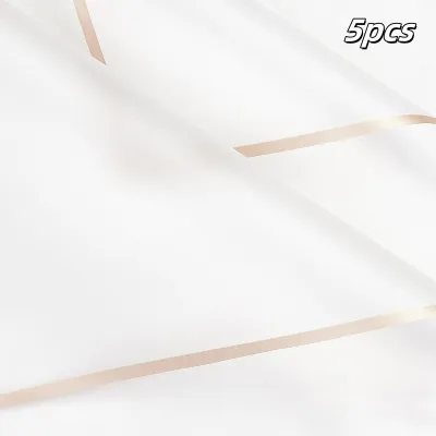 5/20PCS Gold Edge Waterproof Floral Wrapping Paper Sheets Frosted Bouquet Packaging Paper Jelly Color