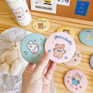 Cermin Bulat Karakter / Kaca Cermin Make Up Mini Travelling Motif Kartun Colorful / Cermin Saku Portable Mini