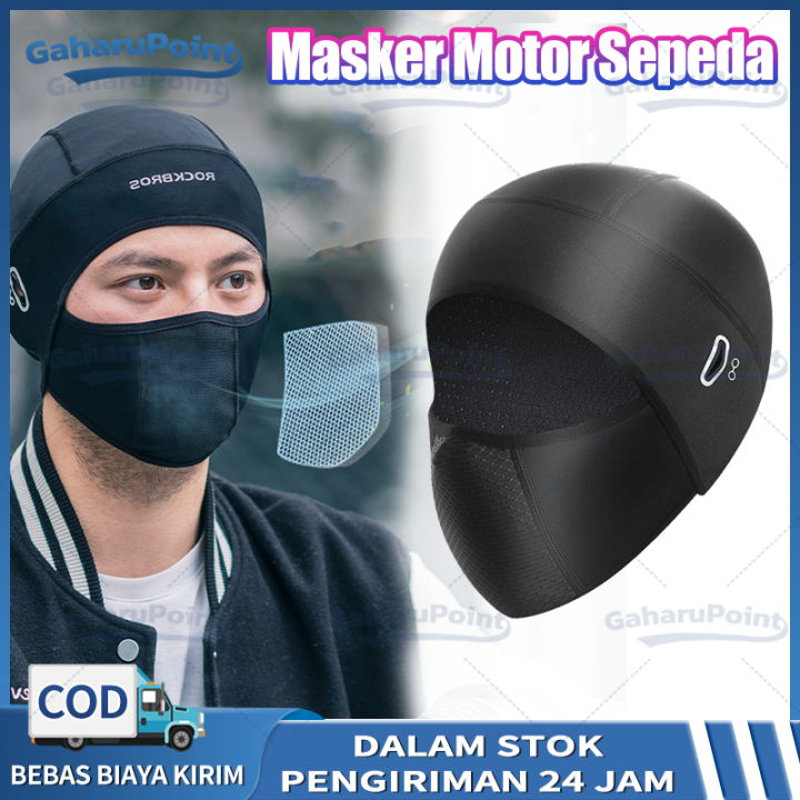 Masker Balaclava / Masker Bersepeda / Masker Motor Full Face Anti UV Dengan Lubang Kacamata/Masker Sepeda Rockbros Balaclava Cycling Face Mask/Masker Sepeda Rockbros Cycling Mask Sport Balaclava