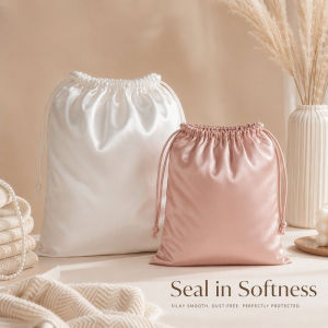 Silk Drawstring Dust Bag Storage Pouch Travel Organizer For Handbag Purse Shoes Closet Pack