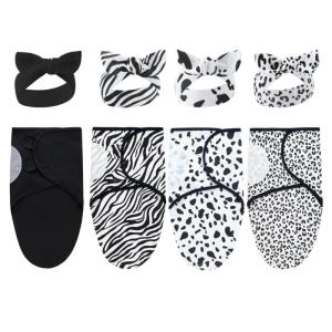 Kickproof bé chăn trẻ em với Bowknot mũ nón trẻ sơ sinh swaddles quấn bông hairband headaband 4 bộ