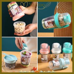 [Valitoo] Breakfast Fruit Oat Yogurt Salad Cup With Lid And Spoon Two-layers Food Storage Bento Box Fitness Fat-Reduced Taper Bowl