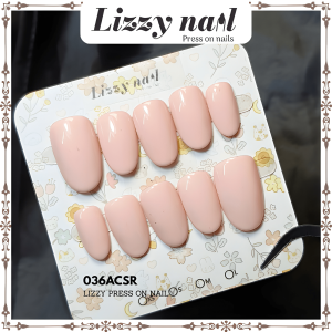 Lizzy Nail 036 | Nailbox Móng Úp Hồng Baby | Set 10 Móng Giả Press On Nails Strawberry Milk
