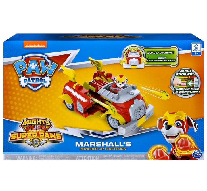 Paw Patrol, Mighty Pups Super Paws Marshall Powered Up Fire