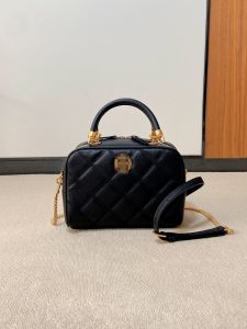 Small Xiangfeng Ring-lattice chain box bag womens 2025 high-grade leather hand bill shoulder crossbody bag