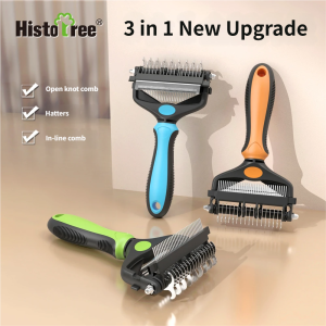 3 in 1 Pet Dog Hair Brush for Shedding Deshedding Dog Grooming Brush & Undercoat Rake with Dematting Comb for medium to Large Pet Dogs Cats