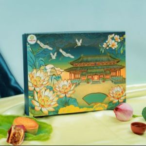 Hộp Bánh Trung Thu Mix 6 Vị ( Thập cẩm EURO Gà quay lạp xưởng Dừa Khoai môn Vi cá Hạt sen) - Bánh 150g Ít Ngọt