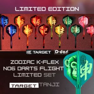 TARGET K-FLEX DARTS FLIGHT - ZODIAC 12 Pcs / Set LIMITED EDITION No.6 Shape K Flex Integrated dart flights shaft