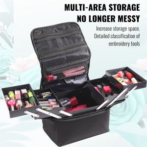 Make up Bag Hand-held large Capacity Multi-layer Manicure Nail Eyelash Beauty Tool Kit Cosmetics
