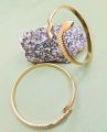 Fashionable Adjustable Stainless Gold Plated Snake Bangle. 