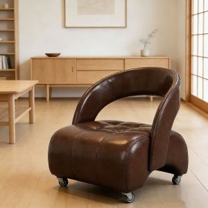 UrbanSpace SG- Low with wheels swivel casters small sofa rolling stool mobile stool with backrest household stool silent small sofa