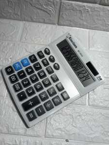 Kalkulator KC 9214 Digital Baterai Kuarsa Hitam Pekat 14 Digit