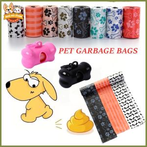 Colored feet Printed Pet Garbage Bags disposable Clean Garbage Bags Dog Trash Poop Bag