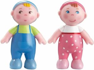 HABA Little Friends Babies Marie & Max - 2.5" Twin Ba Dollhouse Toy Figures (2 Piece Set)
