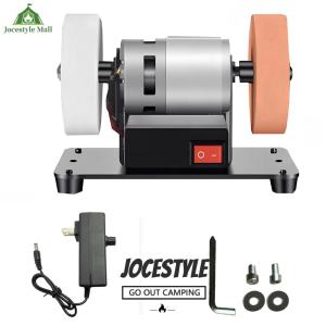 [Jocestyle Mall] Mini Bench Grinder with 2 Wheels Electric Sharpener Grinder 7 Adjustable Speed for Metal Wood Stone Jewelry Making