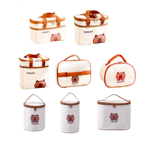Portable Capybara Lunch Bag Insulated Storage Container with Aluminum Foils Lining Lunch Transport Solution