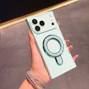 Vuông Lớn Cửa Sổ vỏ điện thoại Đối Với iPhone 18 Pro Max 17 16 Xung 15 14 13 | Có Thể Gập Lại Nhẫn Chủ Đứng Chống Sốc silicon mềm Đầy Đủ ống kính máy ảnh Bảo Vệ gọng vuông Cover Quay Lại