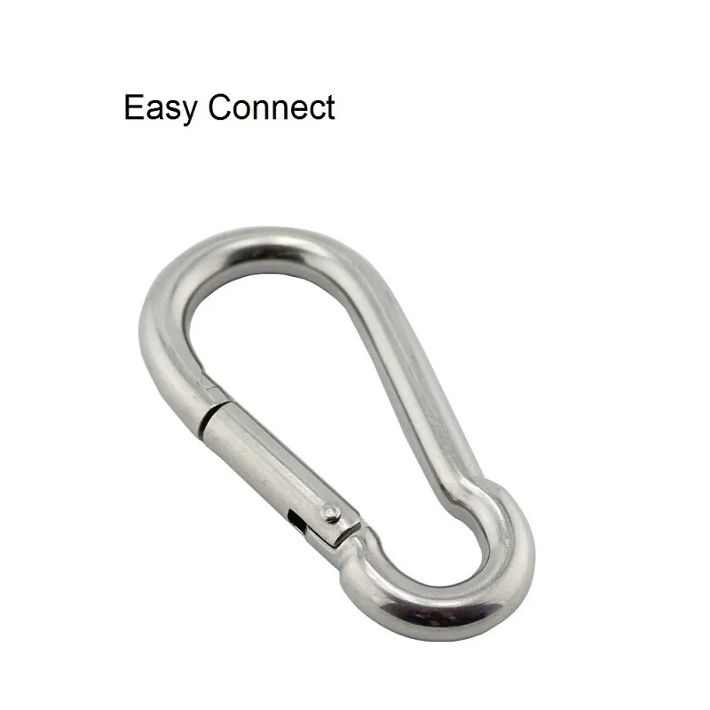 1PCS Stainless Steel 304 Silver Carabiner Snap Hook Marine Length Large  Heavy Duty Stainles Carabiner