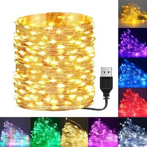 ??【Readystock】 + FREE Shipping?? 2m/3m /5m /10m USB LED String Lights Christmas Party Wedding Decoration Lights Christmas Tree Waterproof Copper Wire Lights
