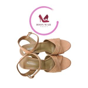 1496 Boon Wah Shoes Chunky Strap Heels Womens Shoes
